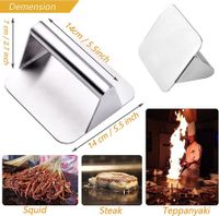 Stainless Steel Square Smash Burger Press: Perfect Patties for Griddles and Grills