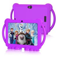 Tech-Savvy 7 inch Kids Tablet with 32GB ROM Android 11.0, Toddler Tablet with Bluetooth, WiFi, GMS, Parental Control, Dual Camera, Shockproof Case, Educational, Games (Purple)