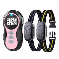 Dog Shock Collar for 2 Dogs: Remote Training Collar with Waterproof, Rechargeable, and 4 Modes (Pink)