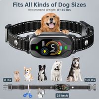 Smart Anti-Bark Dog Collar Corrects Barking with Beep/Vibration/Shock, Auto shut-off to prevent over-correction, Waterproof All-weather Use Train Your Dog Effectively & Humanely