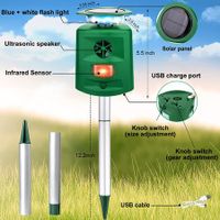 360° Solar Ultrasonic Animal Repeller for  gardens, yards, and farms