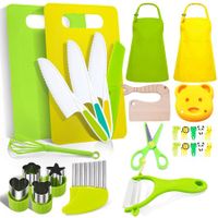 Complete 28-PC Montessori Kitchen Set for Kids Safe knives & tools designed for little hands Perfect for birthdays and special occasions