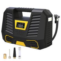 Inflate with Ease Portable Air Compressor for Cars and Bikes with LED Flashlight, Display, and Fast Fill Technology