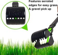 60CM Large Dog Pooper Scooper with Long Handle for Grass, Dirt, and Gravel (Green)