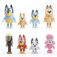 8-Pack 2.5-inch BLUEY Family and Friends Figure:Bingo, Bandit (Dad), Chilli (Mum), Coco, Snickers, Rusty and Muffin Official Collectable Toy