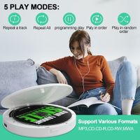 Compact Anti-Skip Portable CD Player with Bluetooth, Rechargeable Portable Music Player for Car Travel