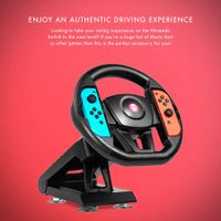 Steering Wheel Attachment for Switch: Enhance Your Racing Experience with Precision Control and Tabletop Stability (Black)