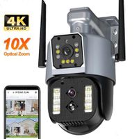 4MP Outdoor Security Camera with Triple Lenses, 10x Zoom, and Auto Tracking for Enhanced Surveillance