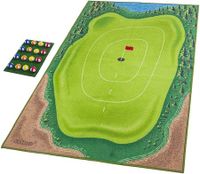 Indoor/Outdoor Chipping Game Mat with 16 Grip Balls for Precision Practice at Home or Office