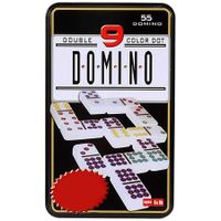 Double 9 Domino Game Set - Plastic Construction with 55 Tiles