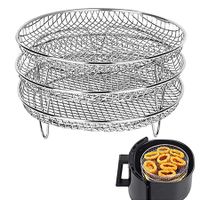 Air Fryer Stackable Dehydrator Racks and Basket Tray for 4.2qt and 5.8qt Air Fryers Easy to Clean