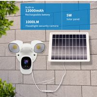 1080p Solar-Powered WiFi Floodlight Camera with Color Night Vision,PIR motion detection for accurate alerts