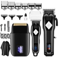 Cordless Full Electric Hair Beard Trimmer set for Men - Cordless Convenience, Rechargeable Power, LED Display for a Professional Finish (Black)