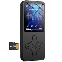 64GB MP3 Mp4 Player with Bluetooth 5.0,Physical Buttons,Portable HiFi Lossless Sound, for Kids with Speaker FM Radio Recording Photo Video e-Book