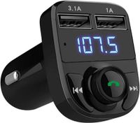 wireless bluetooth FM transmitter/MP3 audio music stereo adapter broadcast music & calls through your car stereo,2 USB port charger Compatible with all smartphones