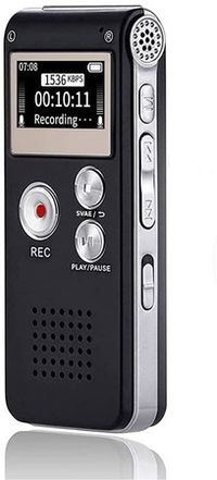 16GB Digital Voice Recorder: USB Rechargeable Dictaphone with Playback for Lectures and More