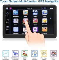 7 Inch Touchscreen Car Navigation Device  8G 256M with Voice Guidance, POI, and Speed Alerts - Optimized for Australia