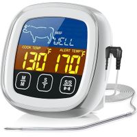 Precision Cooking Digital Meat Thermometer with Touchscreen, Large Display, and Timer for Grilling and Baking