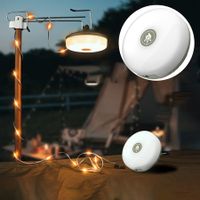 Waterproof Camping String Lights with Magnetic Suction - 2000mAh Rechargeable Battery for Indoor and Outdoor Use