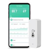 Smart WiFi Humidity and Temperature Monitor Hygrometer with Remote Monitor and Alerts, High Precision Indoor Thermometer with TUYA App (No Hub Required), Works with Alexa