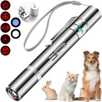 Chase the Thrill: Kitten Dog Red Dot Laser Pointer Pen Toy with LED Light,USB Charging,5 Switchable Patterns