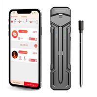 Bluetooth Wireless Meat GRill Thermometer with 262FT Range, Smart App, 2 in 1 Probe for Grilling Inside and Out