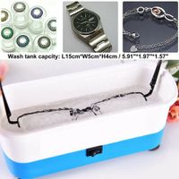 Effortless Cleaning Ultrasonic Jewelry and  Denture Eye Glasses Coins Multi-Purpose Cleaner in Vibrant Blue for Sparkling Results