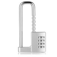 Stainless Steel 4-Digit Combination Padlock with Retractable Shackle: Durable and Secure for Outdoor, School, and Gym Use