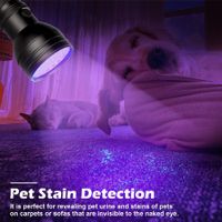 51 LED UV Flashlight 395 nM Ultraviolet Blacklight Detector for Detecting Dog Urine, Pet Stains, and Bed Bugs