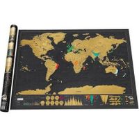 Explore the World: Deluxe Scratch-Off World Map Poster with Journal and Gift Packaging