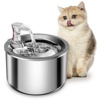 Ultra-Quiet Stainless Steel Cat Water Fountain: Automatic 2L Pet Water Dispenser Bowl with Pump for Cats and Dogs