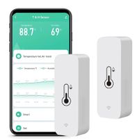 2-Pack Smart WiFi Humidity and Temperature Monitor Hygrometer Thermometer with Remote Monitoring, Alerts, and Alexa Compatibility