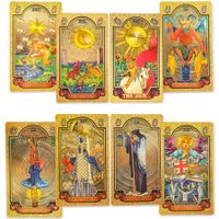 78-Card Gold Foil Tarot Deck: Wrinkle Resistant Durable and Waterproof Tarot Cards for Beginners and Professionals