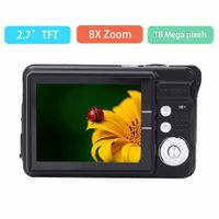 2.7 Inch Compact Mini Digital Camera with 8X Zoom, 18MP HD Capabilities, and Easy Portability-Black (Perfect for Teens and Students)