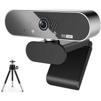 Crystal-Clear 1080P Pro HD Webcam: 110 Degree Wide-Angle, Stereo Microphone, and Privacy Cover for Clear Video Calls and Recordings