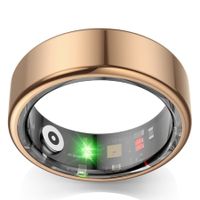 Smart Fitness Ring with Multi-Modes, Pedometer, Sleep Monitor, and Waterproof Bluetooth Connectivity (Gold-US 8#)