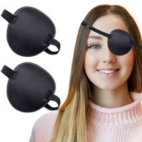 Adjustable Medical Eye Patches (2-Pack) for Amblyopia and Lazy Eye Correction,Suitable for Left or Right Eyes(Black)