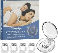 4PCS Immediately anti-snoring Snore Stopper, Silicone Nose Clip, Breathing Aid with Magnets