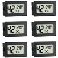 6-Pack Digital Mini Hygrometer Thermometers Humidity Gauge with Degrees Celsius for Accurate Humidity & Temperature Readings in Humidors,Greenhouse,Garden,Cellar