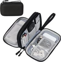 Keep Your Gadgets Organized: Travel Electronic Organizer with Double Layers and Waterproof Protection (Size Small Black)