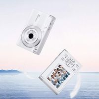 50MP HD Digital Vlogging Camera: 16X Zoom, LCD Screen, and 8GB SD Card for Students and Teens (White)