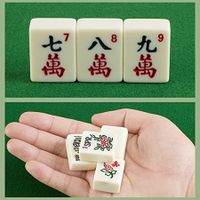 Portable Travel Mini Mahjong Set: Traditional Chinese Game with 146 Acrylic Tiles for Family and Leisure Time