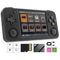 5528 Games Support Retro Handheld Game Console with 3.5" IPS Screen, 64GB Games, HDMI Output, WiFi, and Bluetooth(Black)