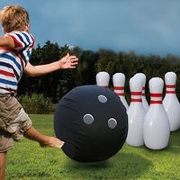 Extra-Large Inflatable Bowling Game - Includes 14-Inch Ball and 22-Inch Pins for Kids and All