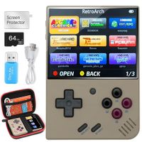 Miyoo Mini Plus Retro Handheld Game Console with 10000+ Classic Games, 64G TF Card, 3.5-inch Screen, Portable Rechargeable Open Source Emulator for Customizable Gaming, WiFi Support(Grey)