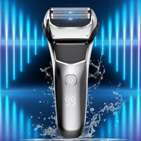 Cordless Wet/Dry Electric Razor Trimmer for Men - Rechargeable, and Waterproof for a Smooth, Close Shave, Plus a Precision Trimmer for Facial Grooming