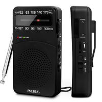 Portable AM FM Radio with Tuning Light, Back Clip, and Excellent Reception for Indoor, Outdoor, and Emergency Use