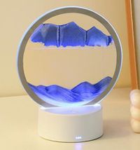 3D Kinetic Sandscape with Lighting - Blue Motion Display for Office and Home Décor