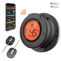 Wireless Bluetooth Meat Thermometer for Grilling and Smoking: Monitor Meat Temperature Remotely with Dual Probes, Pre-Set Temperatures, and Long Battery Life