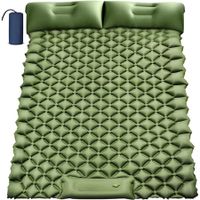 Double Camping Inflatable Sleeping Pad with Built-In Pillow-Ultralight and Convenient for Camping, Hiking, and Backpacking Adventures